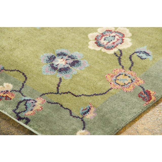 Late 20th Century Contemporary Chinese Deco Style Square Green Wool Rug by Rug & Kilim For Sale - Image 5 of 7
