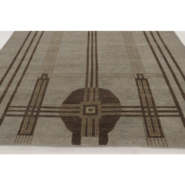 Late 20th Century Contemporary Art Deco Style Geometric Wool Rug by Rug & Kilim, India For Sale - Image 5 of 10