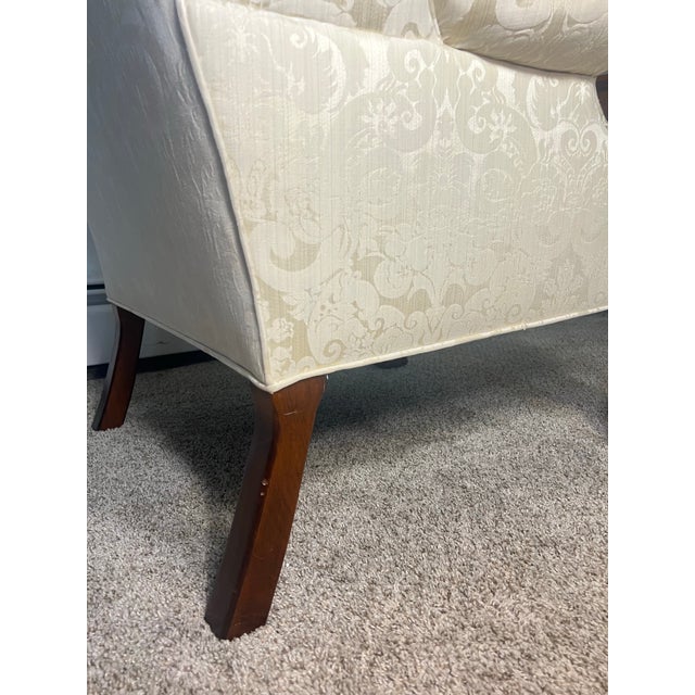 Cyber Monday Flash Sale - Mid 20th Century Kindel Ball & Claw Chippendale Queen Anne Flared Wingback Chair For Sale - Image 10 of 12