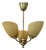 Scandinavian 3-Arm Chandelier in Brass and Yellow Glass, Sweden, 1940s For Sale