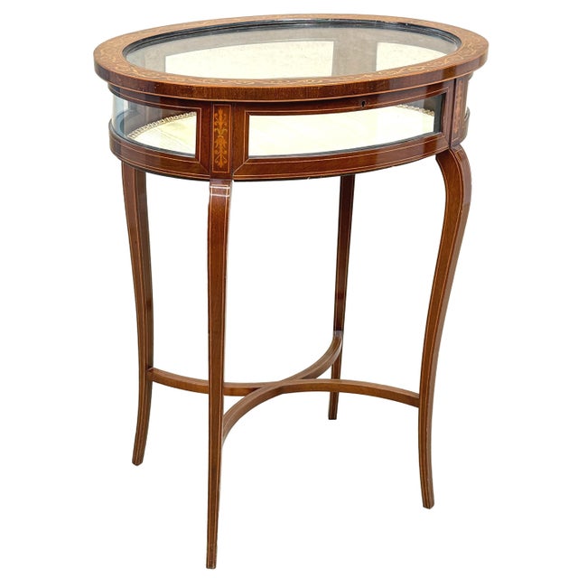 Brown 19th Century Mahogany Oval Bijouterie Display Table, 1890 For Sale - Image 8 of 14