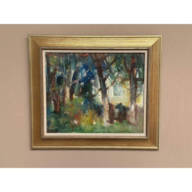 Pia Hesselmark‑Campbell, Neighbor's House, 1960s, Oil on Canvas, Framed For Sale - Image 10 of 18