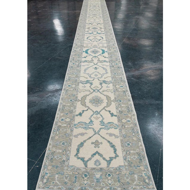 Turkish Turkish Oushak Rug Runner 2'9" x 27'1" For Sale - Image 3 of 6