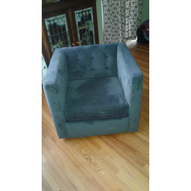West Elm Rochester Swivel Chair | Chairish
