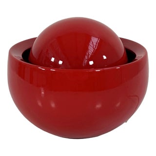 Red Italian Ceramic Table Lamp, 1970s For Sale