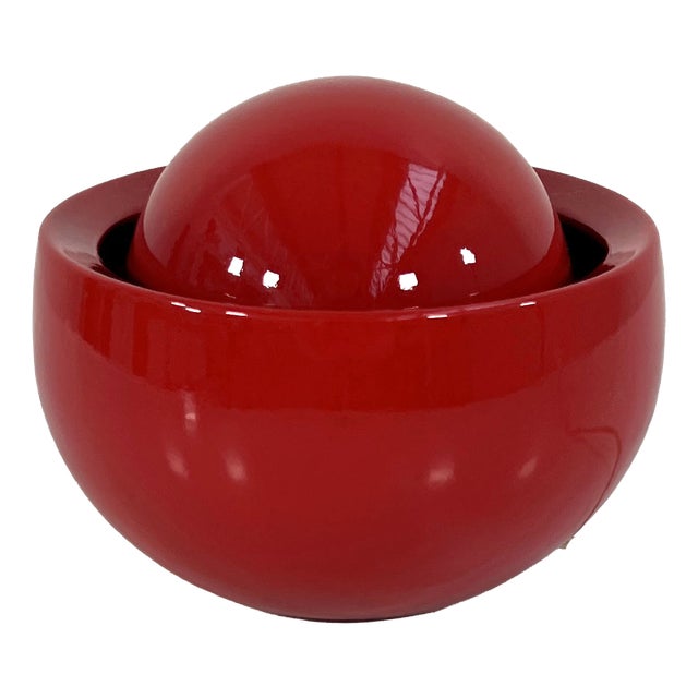 Red Italian Ceramic Table Lamp, 1970s For Sale