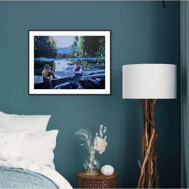 2020s Fishermen, Contemporary Impressionist Oil Painting For Sale - Image 5 of 7