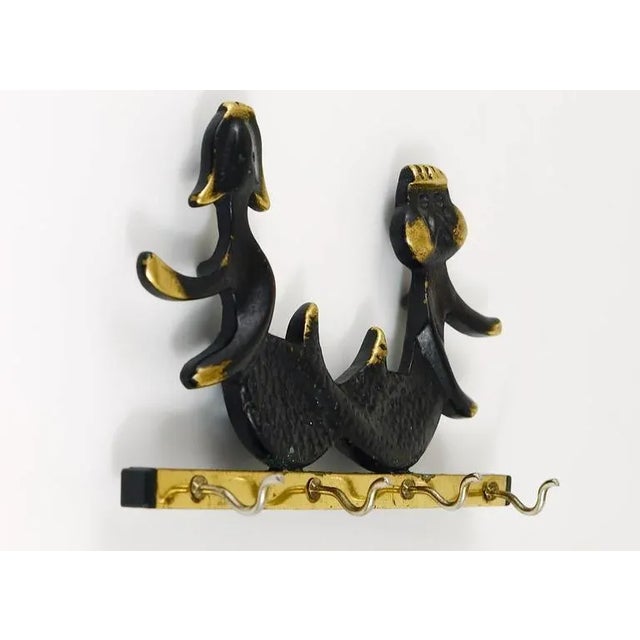 Brass Key Hanger Sea God and Mermaid by Walter Bosse for Herta Baller, Austria, 1950s For Sale - Image 4 of 7