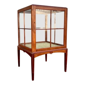 Mid 20th Century General Store Display Cabinet With Swing Door | All Glass + Wood Frame