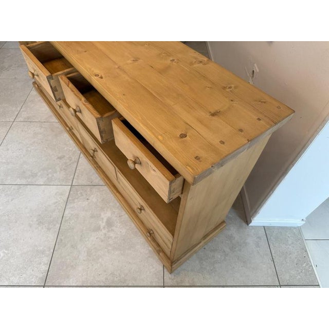 Rustic 12-Drawer Sideboard in Softwood For Sale - Image 10 of 14
