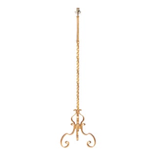 A Gilt Iron Floor Lamp in the Manner of Raymond Subes C 1940. For Sale