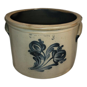 19Thc Decorated Stoneware Crock Cowden & Wilcox Pa.