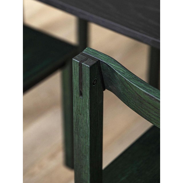 Tal Chairs in Green Oak by Léonard Kadid for Kann Design, Set of 8 For Sale - Image 10 of 18