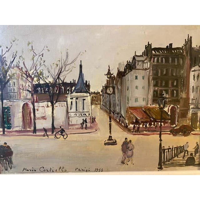 1950s "Parigi" Post-Impressionist Landscape of Paris by Mario Cortellia For Sale - Image 5 of 5
