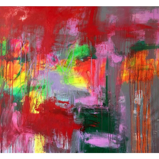 Textile Mirtha Moreno Large Oil on Canvas Painting Titled: “Obscura” 2017 For Sale - Image 7 of 7