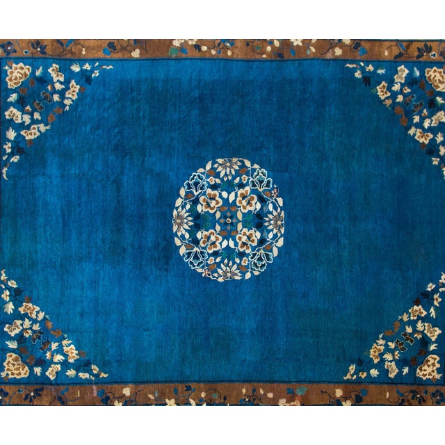 Royal Blue Late 19th Century Chinese Peking Rug For Sale - Image 8 of 16