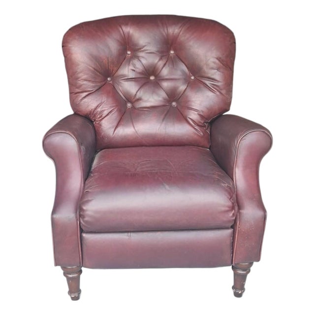 Step Into Ultimate Comfort With This Vintage Lane Chesterfield Leather Recliner For Sale