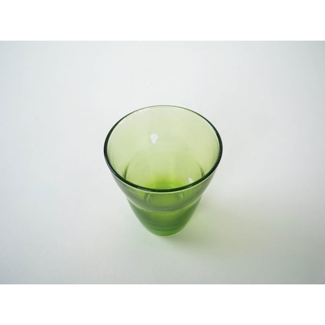 1980s Vintage Italian Green Glasses, 1980s, Set of 6 For Sale - Image 5 of 8