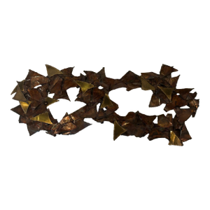 Vintage 1960s Metal Brutalist Wall Sculpture Art Copper Brass Style Curtis Jere