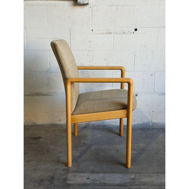 Beechwood Upholstered Armchair Mid-Century Modern Vintage For Sale In Los Angeles - Image 6 of 12