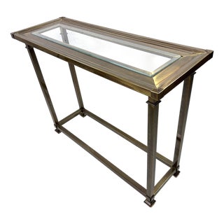 Mid-Century Vintage Solid Brass Console by Mastercraft For Sale
