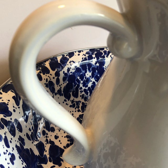 1990s Blue and White Pitcher and Bowl - 2 Piece Set For Sale In Houston - Image 6 of 12
