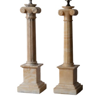 Alabaster Column Lamps For Sale