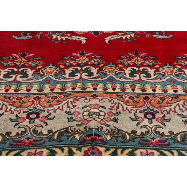 Mid 20th Century Vintage Red Persian Tabriz Rug - 09'08 X 12'09. For Sale - Image 5 of 9