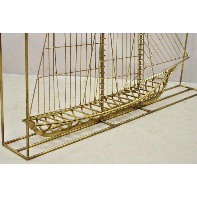 Mid 20th Century Curtis Jere Mid 20th Century Clipper Ship Large Metal Wall Sculpture For Sale - Image 5 of 12