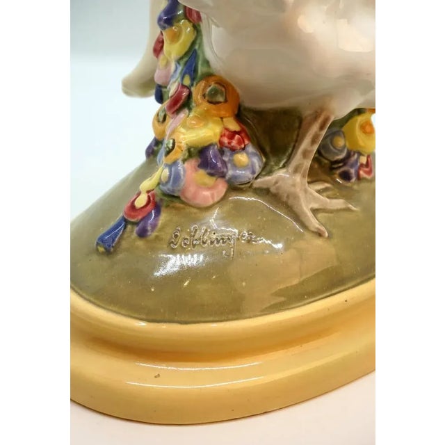 Art Ceramics Art Nouveau Vienna Figure Putto Riding on Cock by Doblinger, 1910s For Sale - Image 5 of 8