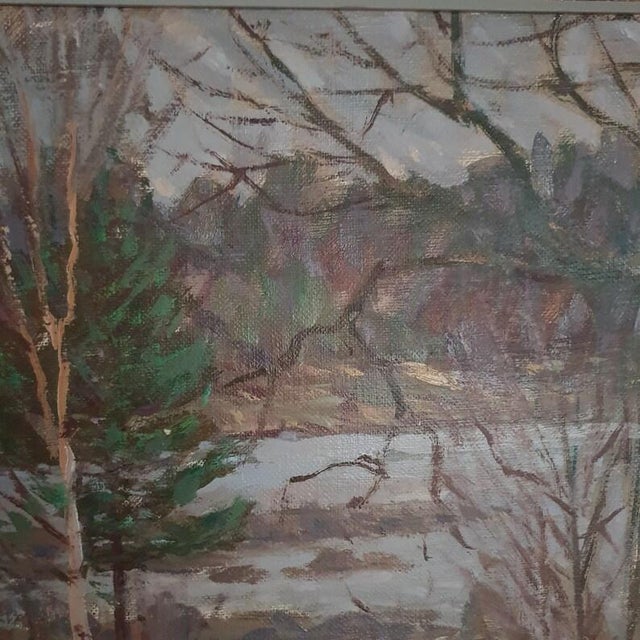 1971 Mid Century Swedish Expressionist Landscape "Tidig Vårdag" by Gunnar Svensson For Sale - Image 10 of 18