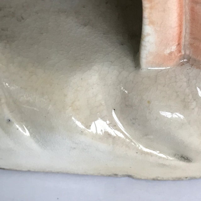 Sized Peach Colored Staffordshire Castle Cottage Pastille Burner Spill Vase For Sale - Image 10 of 13