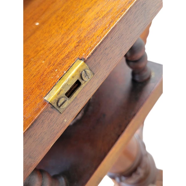 Brown Antique 1920's Centennial Period Chippendale Style Tilt Top Table For Sale - Image 8 of 18