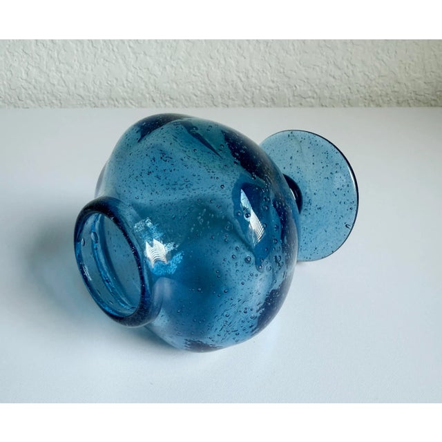 Biot Vintage Biot France Bubble Glass Footed Bud Vase For Sale - Image 4 of 8