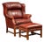 Vintage Leather Wingback Armchair With Ottoman in Red by Whittemore-Sherrill For Sale