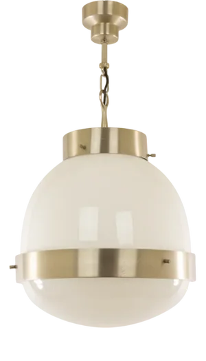 Glass and Nickel Delta Pendant by Sergio Mazza for Artemide, 1960s