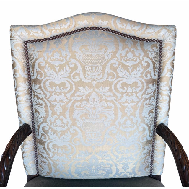 Baroque Late 20th Century Italian Baroque Style Carved Walnut Armchairs - A Pair For Sale - Image 3 of 6
