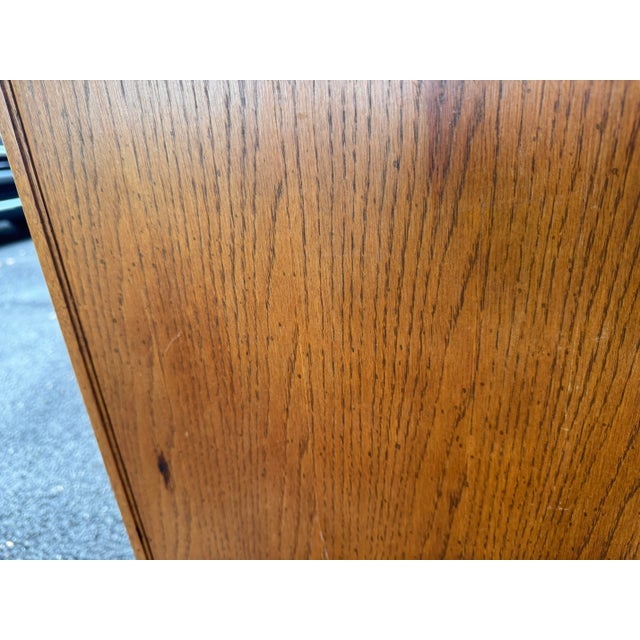 Vintage Bassett Sculptural Oak Nine-Drawer Dresser For Sale - Image 10 of 12