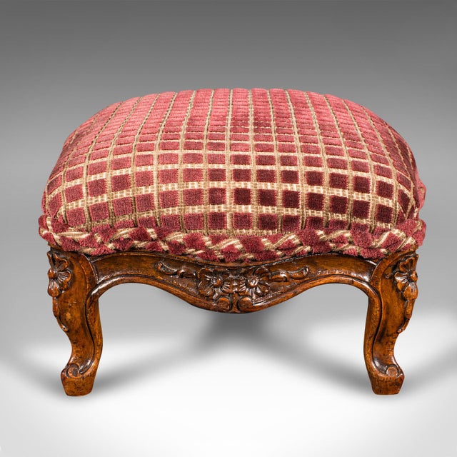 Victorian 1850's Antique Footstool For Sale - Image 3 of 9