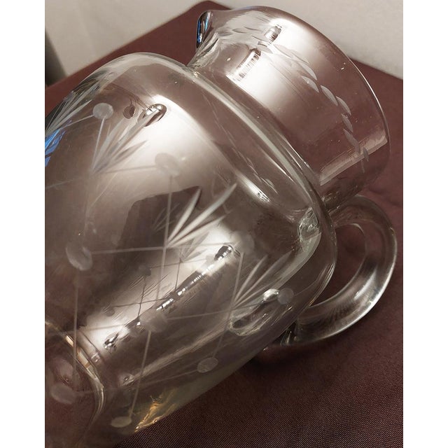 Antique Crystal and Cut Glass Pitcher, 1930s For Sale - Image 8 of 10
