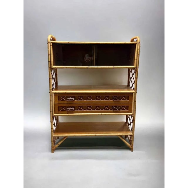 Vintage Rattan Library Shelf, 1970s For Sale - Image 12 of 12