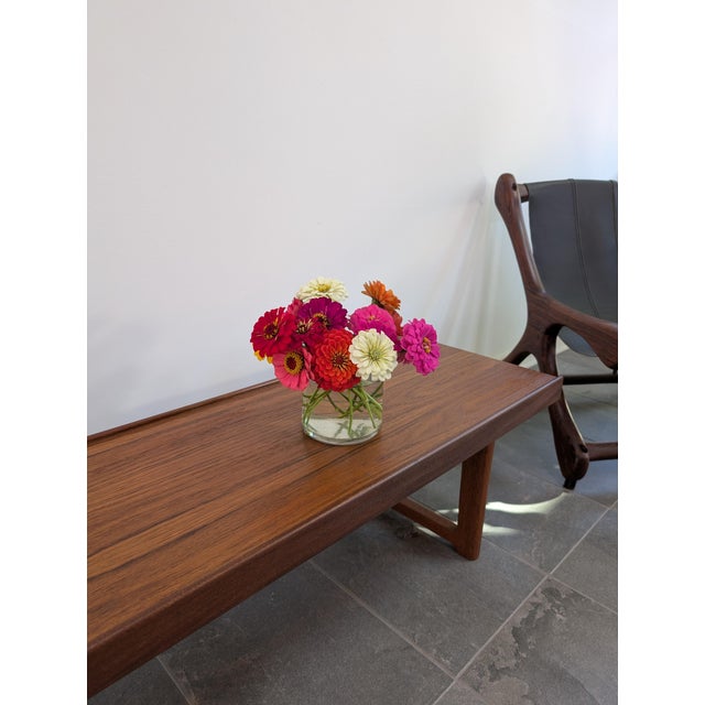 Brown Teak "Krobo" Bench by Torbjørn Afdal for Bruksbo, Norway, 1960s For Sale - Image 8 of 18