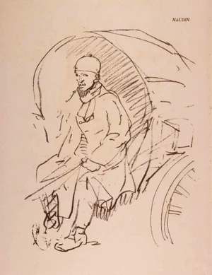 Bernard Naudin, The Coachman, Original Lithograph, Early 20th-Century