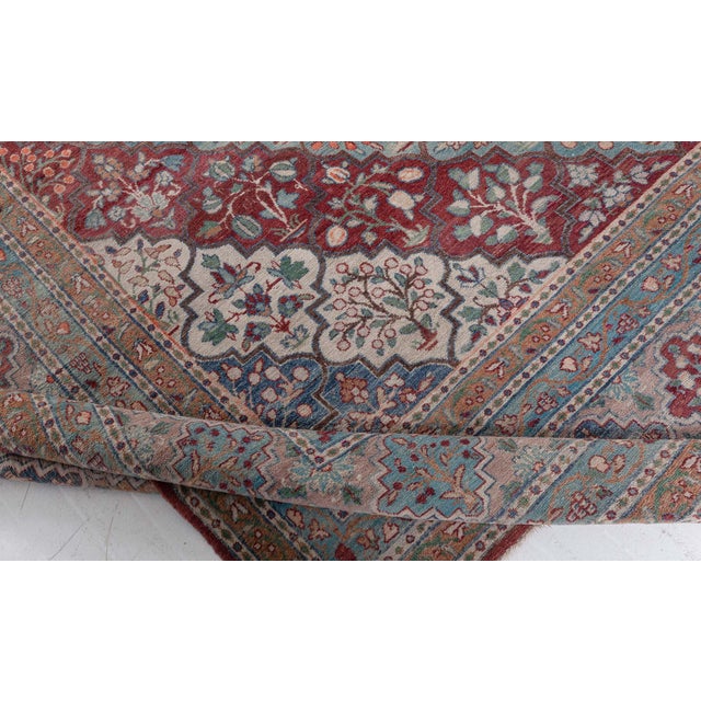 Red Persian Kirman Rug For Sale - Image 8 of 11