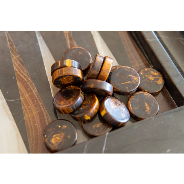 1970's Onyx and Marble Backgammon Set For Sale - Image 9 of 10