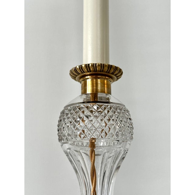 Early 20th Century Wheel Cut Glass Candlestick Lamps - a Pair For Sale - Image 13 of 18