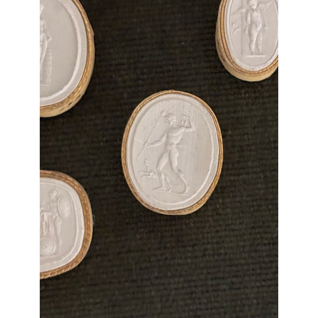 Antique Italian Grand Tour Plaster Intaglios - Set of 6 (Group #6) For Sale - Image 12 of 14