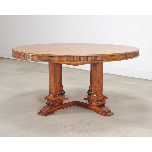 Ralph Lauren Hither Hills Round Oak Extending Dining Table For Sale - Image 18 of 18