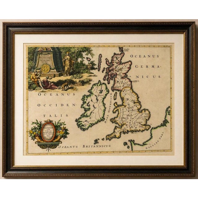 Ancient British Isles & Early Bishoprics Map, François Halma, 1704 : A highly decorative early 18th-century map of the...