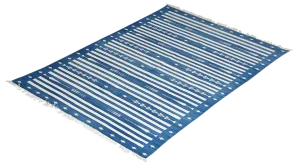 Bramble Rug, 9x12, Blue & White